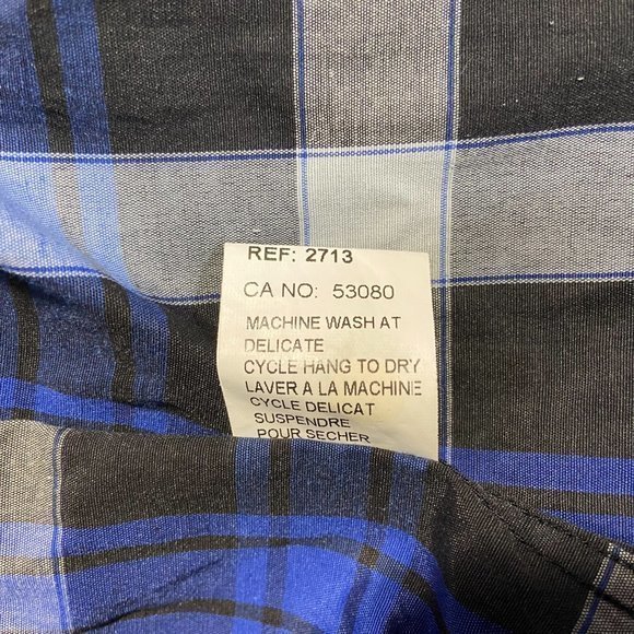 Strauss Long Sleeved‎ Button Shirt Blue Plaid Large LIKE NEW - Picture 8 of 8